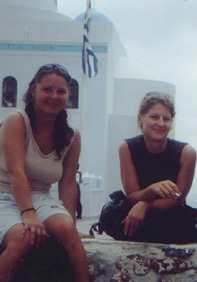 Ines und ich auf Santorini
